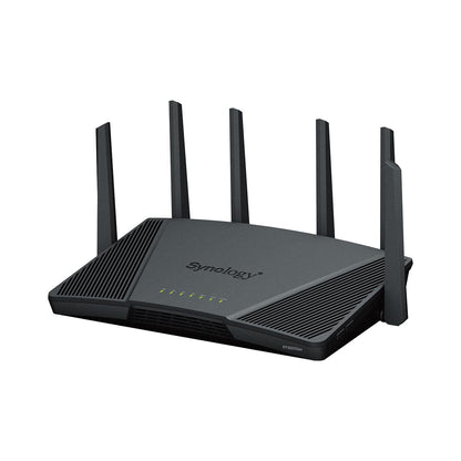 Synology RT6600ax: tri-band WiFi 6 router, 2.5GbE port, VLAN, parental controls, VPN, advanced security and network control.