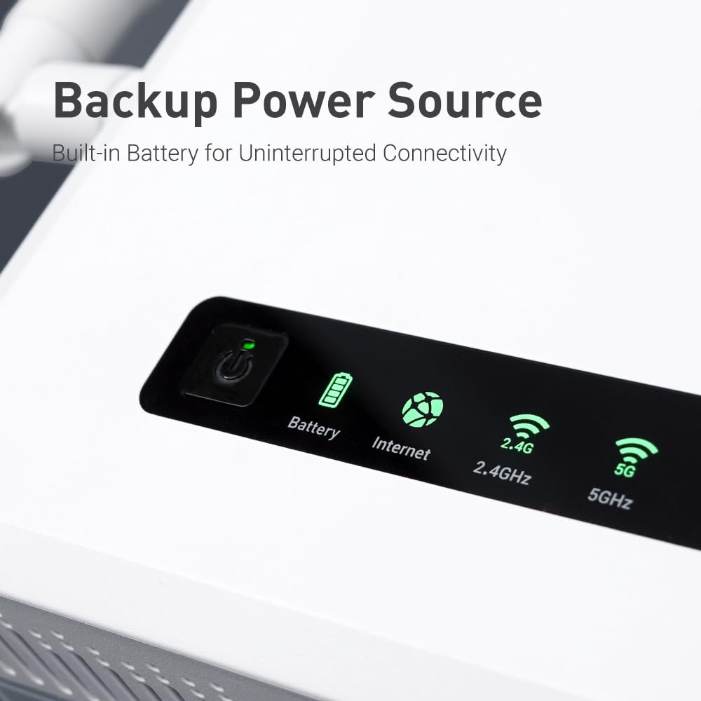 GL.iNet GL-XE3000: 5G WiFi 6 router with dual SIM, built-in battery, VPN, OpenWrt, secure and portable for business or travel.