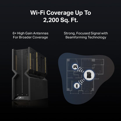 TP-Link Archer BE700: tri-band WiFi 7 router, 15Gbps speed, multi-gig ports, mesh support, VPN, optimized for fast home networks.