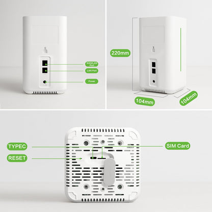 InHand CPE02 5G Router: AX5400 WiFi 6 router, dual WAN, load balancing, cloud-managed, ideal for business and retail use.