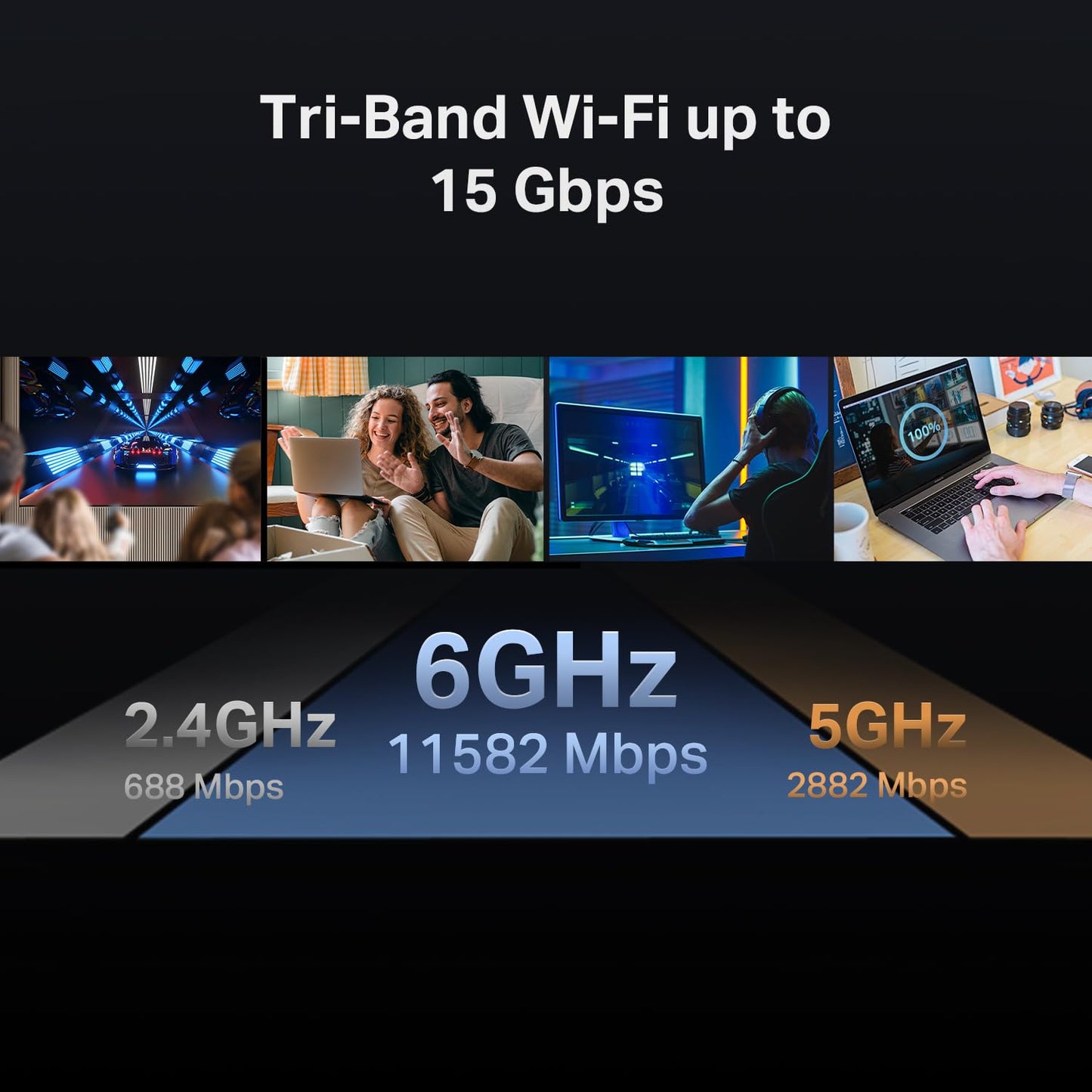 TP-Link Archer BE700: tri-band WiFi 7 router, 15Gbps speed, multi-gig ports, mesh support, VPN, optimized for fast home networks.