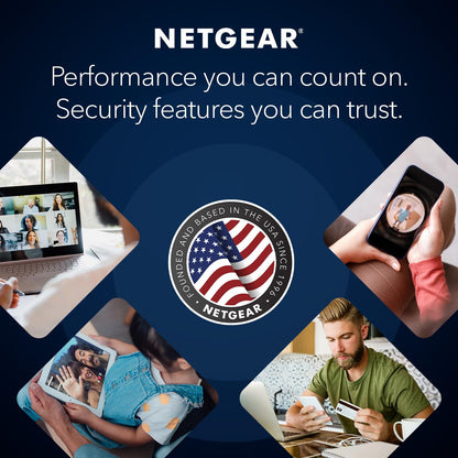 NETGEAR Nighthawk RS300: WiFi 7 router with up to 9.3Gbps speed, covers 2,500 sq ft, supports 100 devices, universal ISP compatibility.