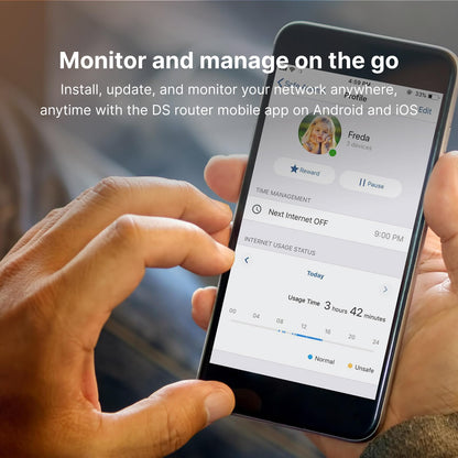 Synology RT6600ax: tri-band WiFi 6 router, 2.5GbE port, VLAN, parental controls, VPN, advanced security and network control.