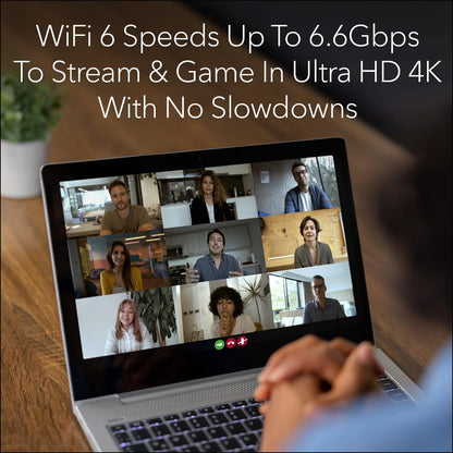 NETGEAR Nighthawk RAX70: WiFi 6 router, up to 6.6Gbps, tri-band, covers 2,500 sq ft, supports 40 devices, secure and stable.